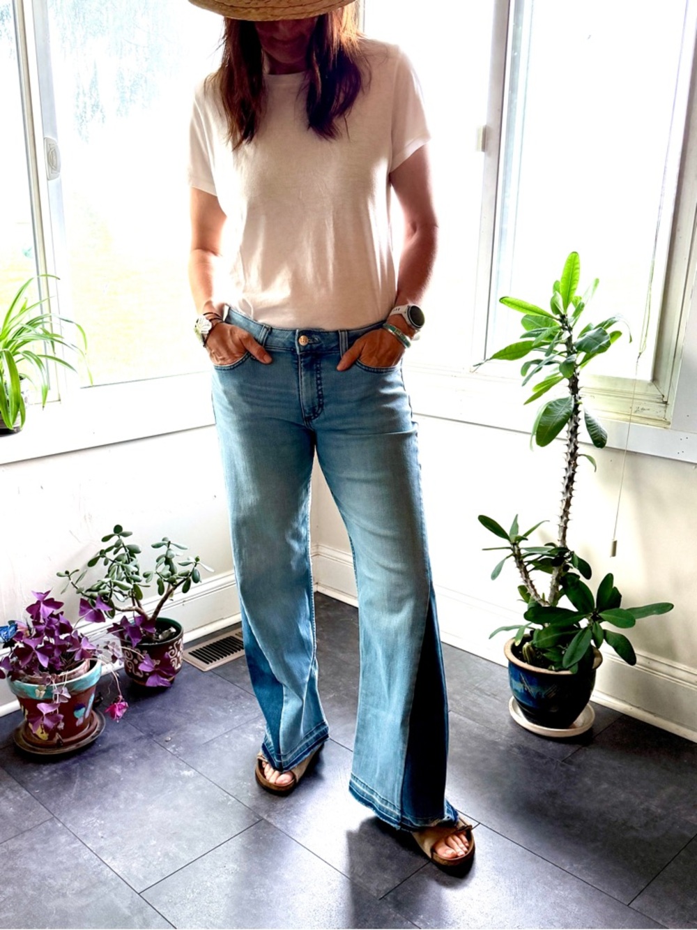 Upcycled LEE denim patchwork jeans Wide Leg Boyfriend Jeans size 10